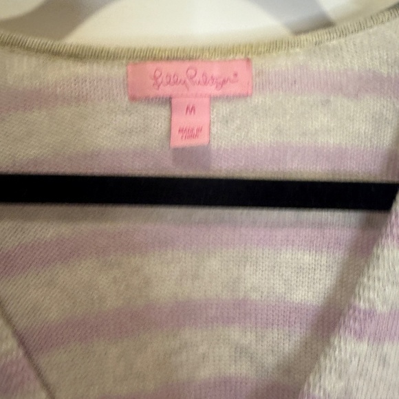 Lilly Pulitzer Lavender & Cream Striped Sweater - Size M - Picture 2 of 4